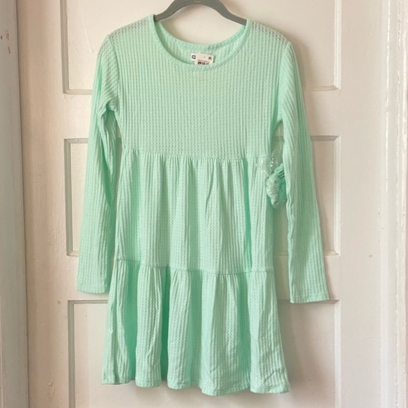 Epic Threads Girls Waffle Tiered Dress with Scrunchie Mint Candy Size L NWT - Picture 2 of 8